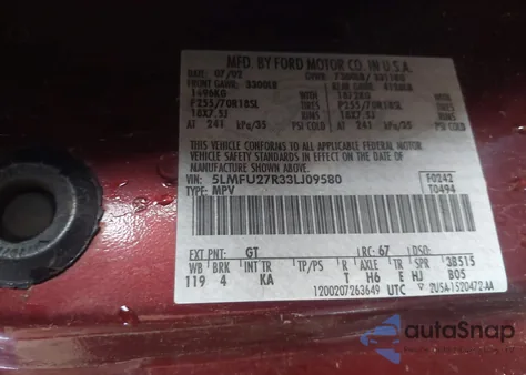 2003 Lincoln Navigator из США, поврежденный, VIN 5LMFU27R33LJ09580